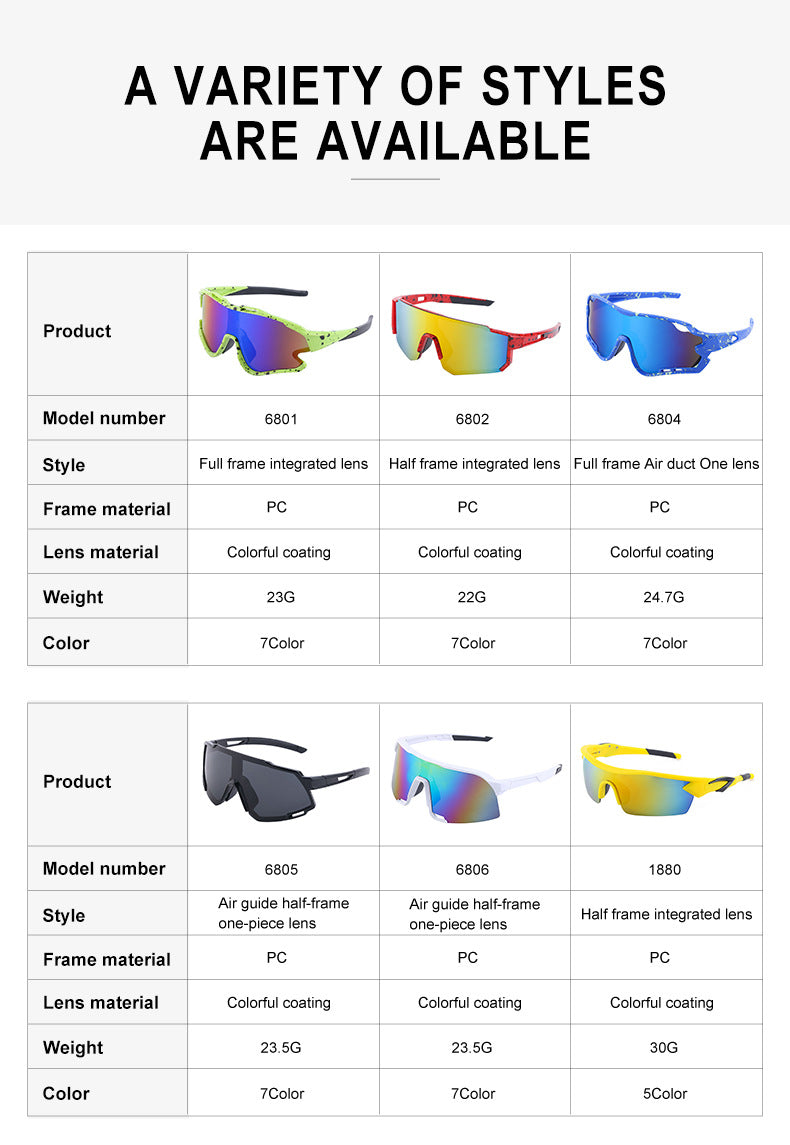 Cycling Sunglasses Men Women Motorcycle Goggles Ski Windproof Outdoor Sports Bike Glasses Anti-UV HD Vision Sun Visor Eyewear