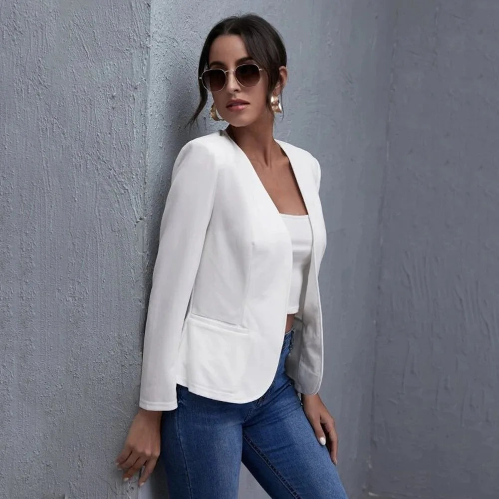 Women Coat Spring Autumn Female Fashion Small suit pure color long sleeve Womens Jackets and Coats Femme Clothes y2k clothes