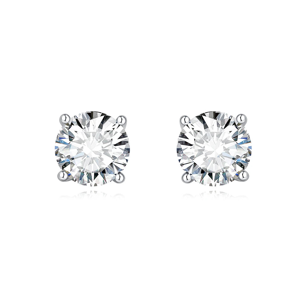 2025 HOT 925 Sterling Silver Stud Earrings S925 Heart Shaped Zircon Simple Fine Wedding Jewelry Christmas Thanksgiving Gifts