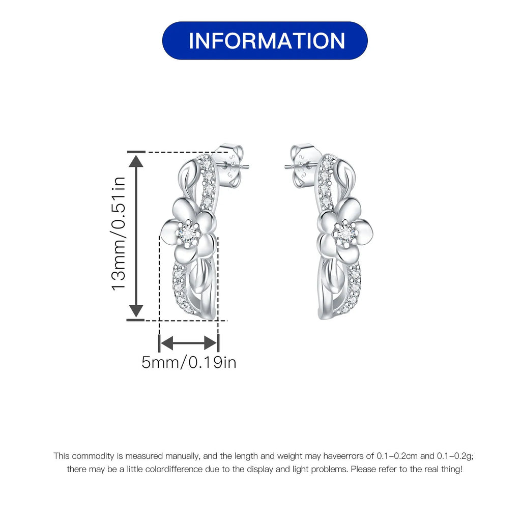 2025 HOT 925 Sterling Silver Stud Earrings S925 Heart Shaped Zircon Simple Fine Wedding Jewelry Christmas Thanksgiving Gifts