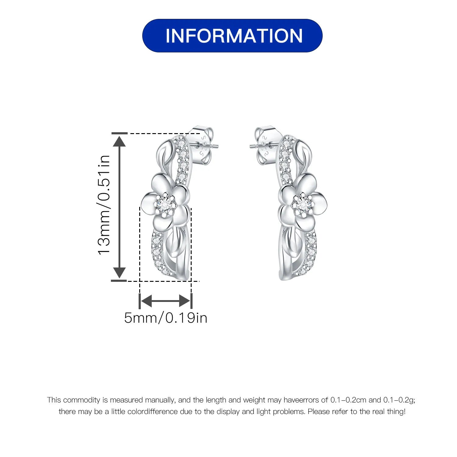 2025 HOT 925 Sterling Silver Stud Earrings S925 Heart Shaped Zircon Simple Fine Wedding Jewelry Christmas Thanksgiving Gifts