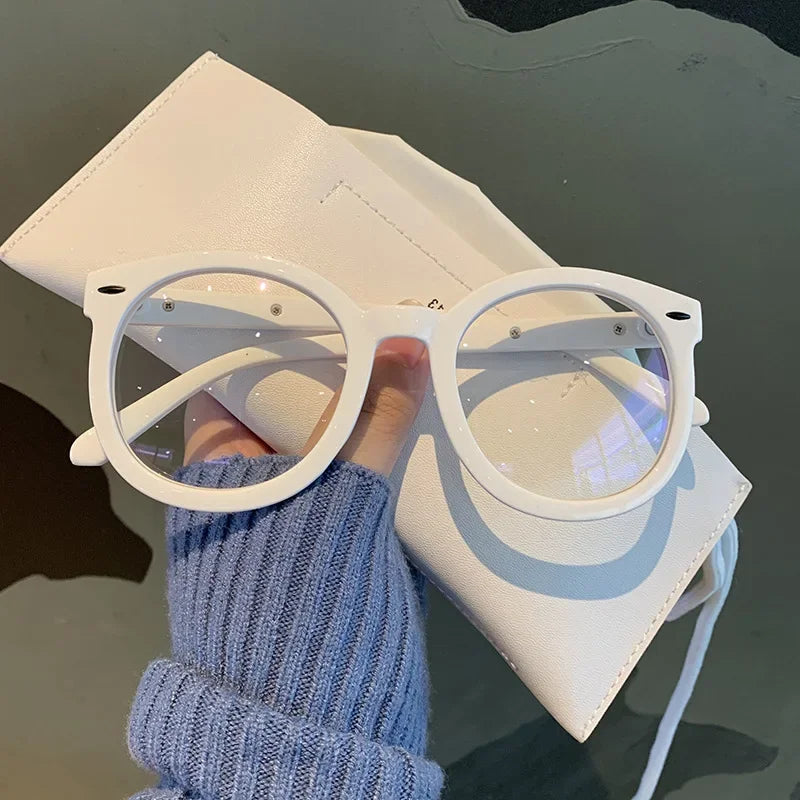 Unisex Big Round Polygon Anti-Blue Light Nearsighted Glasses Fashion Men Women Eyewear Finished Myopia Glasses -1.0 To -4.0