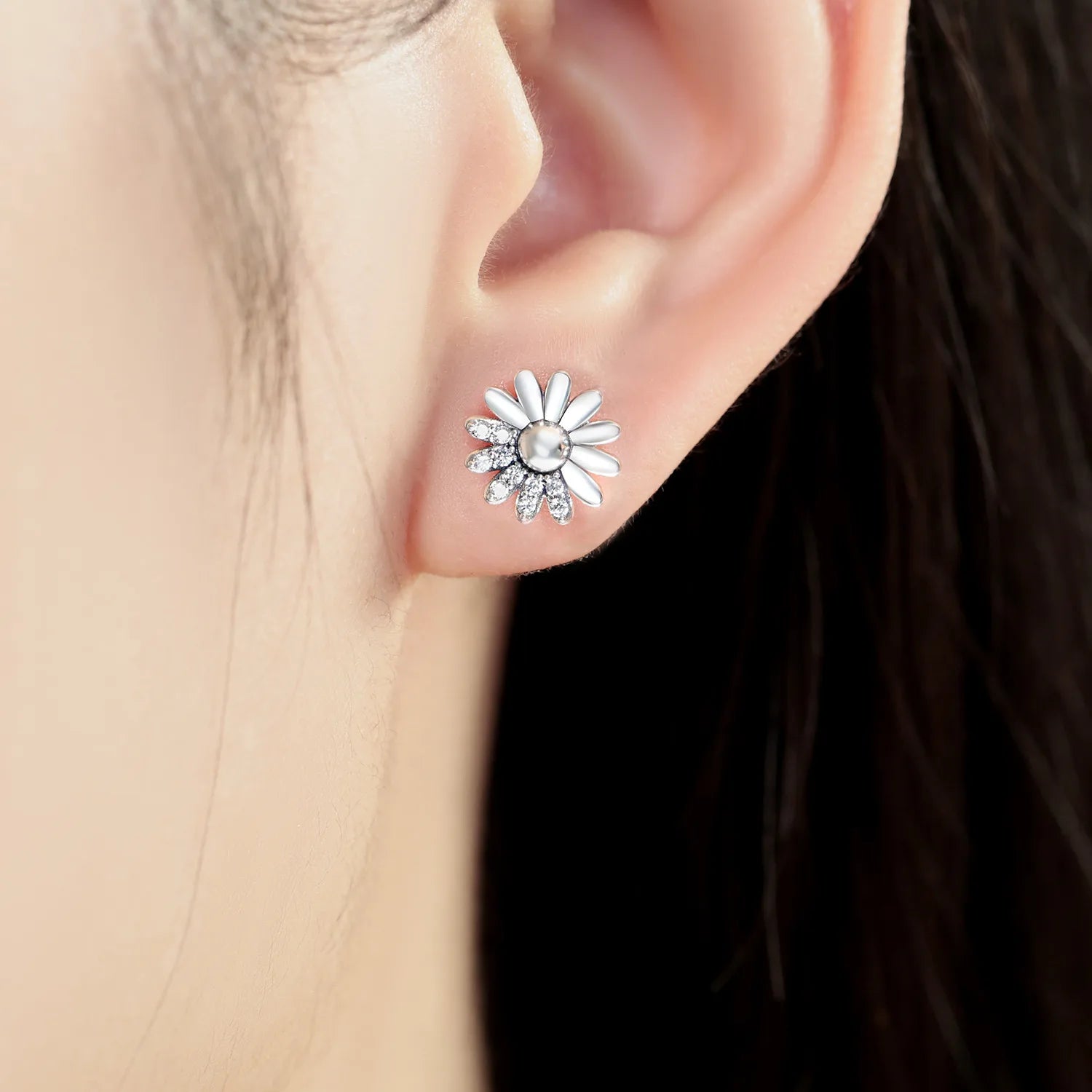 2025 HOT 925 Sterling Silver Stud Earrings S925 Heart Shaped Zircon Simple Fine Wedding Jewelry Christmas Thanksgiving Gifts