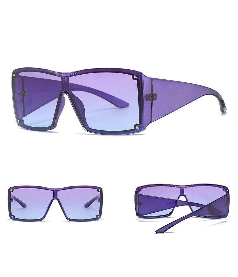 56426 Oversized Goggle Sunglasses Men Women Fashion Square Sun Glasses Brand Design One-Piece Lens Shades Uv400