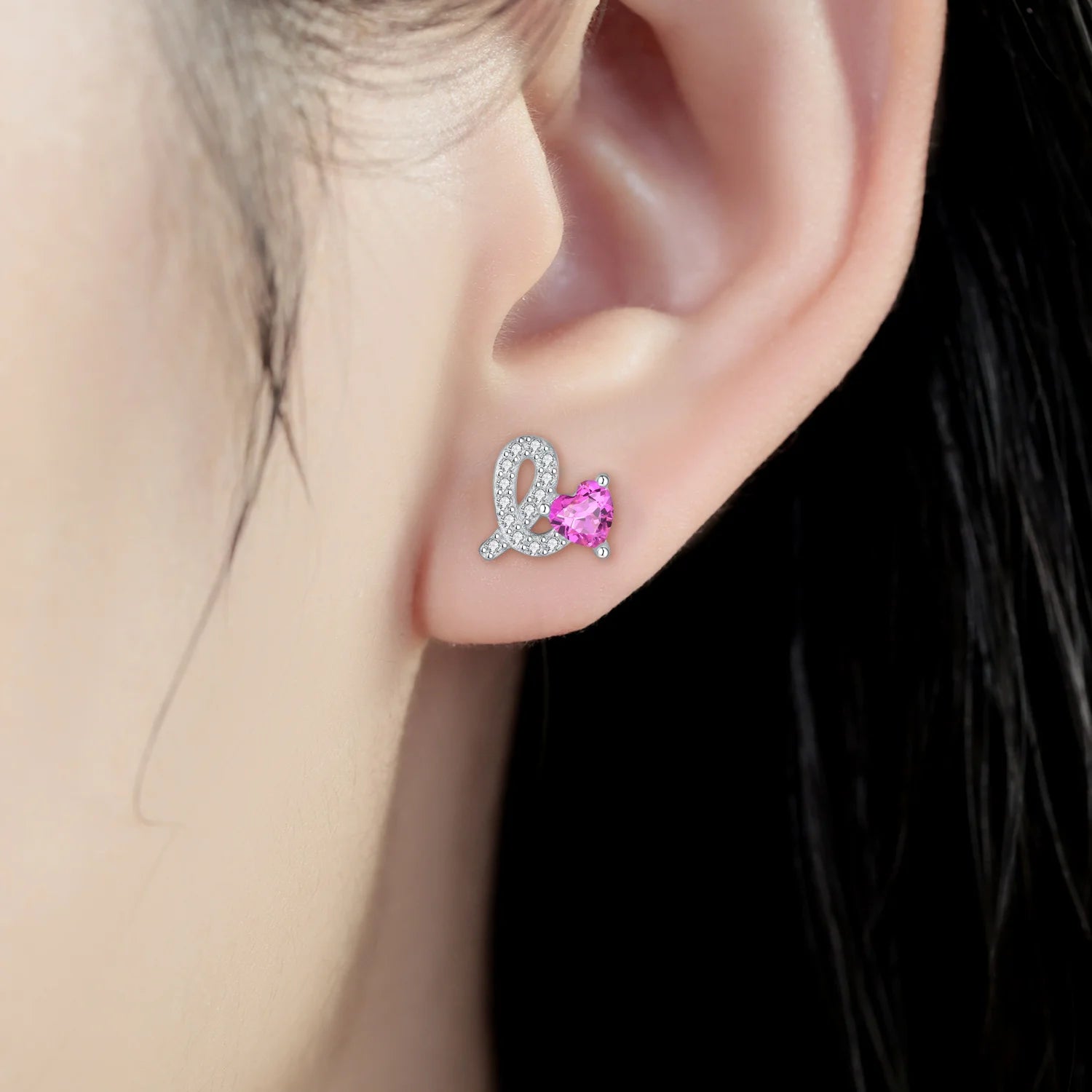 2025 HOT 925 Sterling Silver Stud Earrings S925 Heart Shaped Zircon Simple Fine Wedding Jewelry Christmas Thanksgiving Gifts