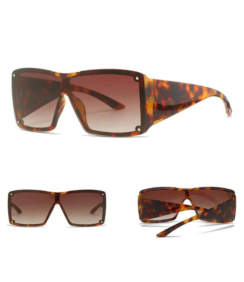 56426 Oversized Goggle Sunglasses Men Women Fashion Square Sun Glasses Brand Design One-Piece Lens Shades Uv400