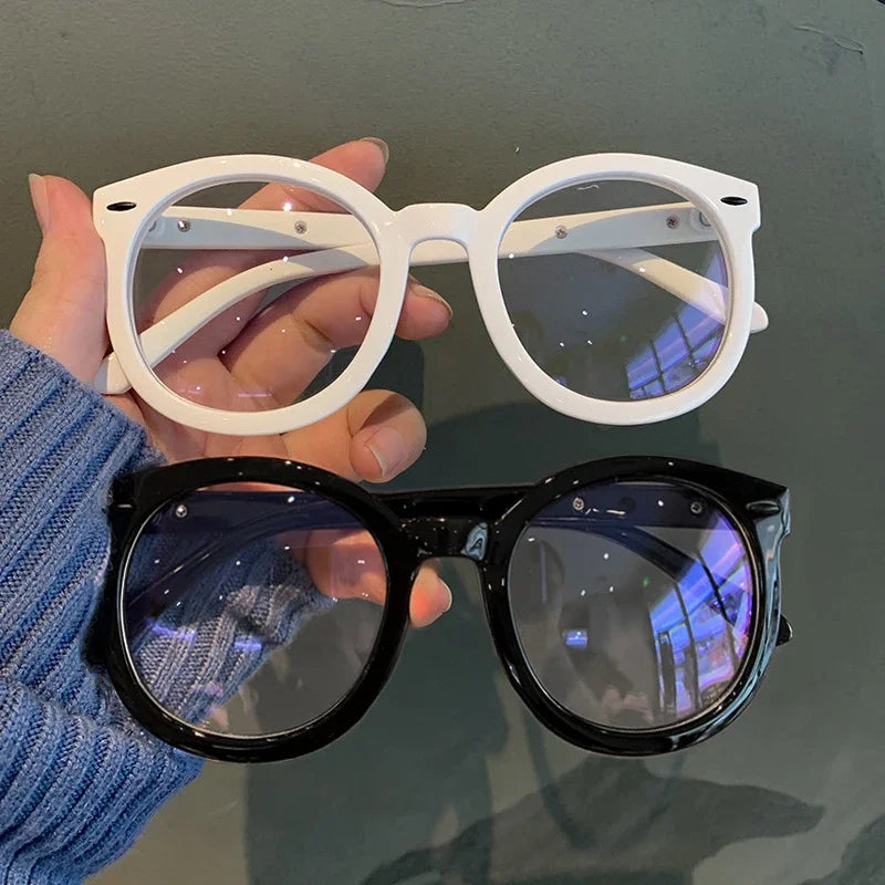 Unisex Big Round Polygon Anti-Blue Light Nearsighted Glasses Fashion Men Women Eyewear Finished Myopia Glasses -1.0 To -4.0