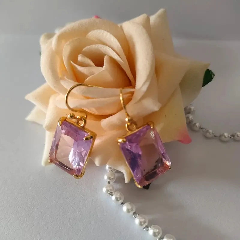 Fashion Natural Amethyst Women's Earrings Perfect For Everyday Wear Or Gift Giving, Suitable For All Occasions