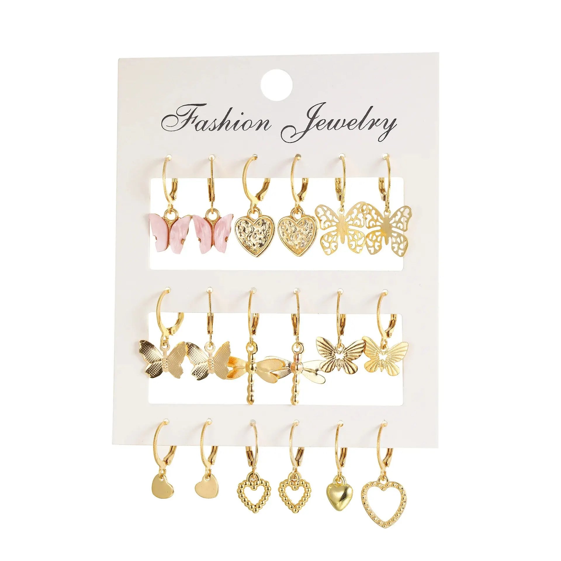 36 Piece Set of Fashionable And Caring Butterfly Hollow Pendant Earrings Set For Women's Daily Parties Giving Girlfriends Gifts
