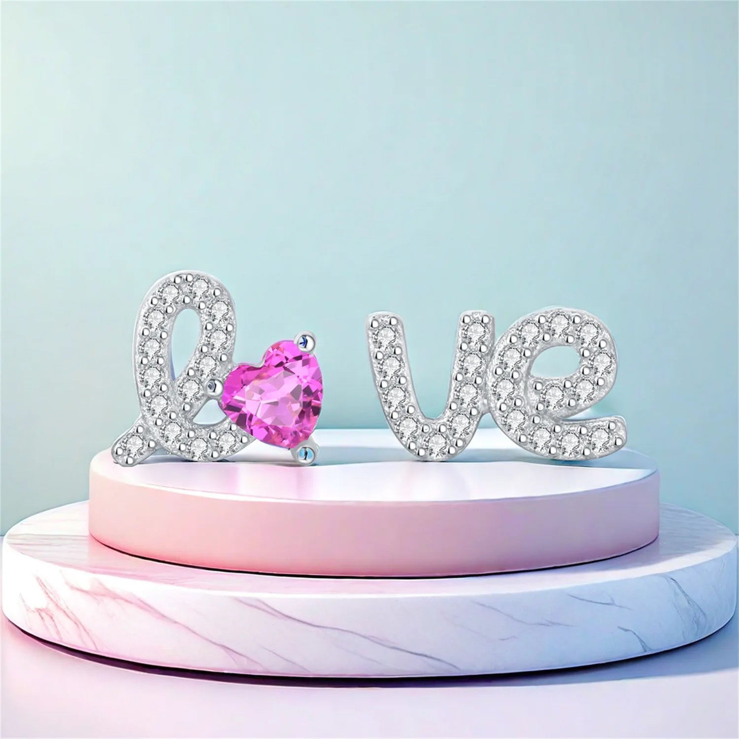 2025 HOT 925 Sterling Silver Stud Earrings S925 Heart Shaped Zircon Simple Fine Wedding Jewelry Christmas Thanksgiving Gifts