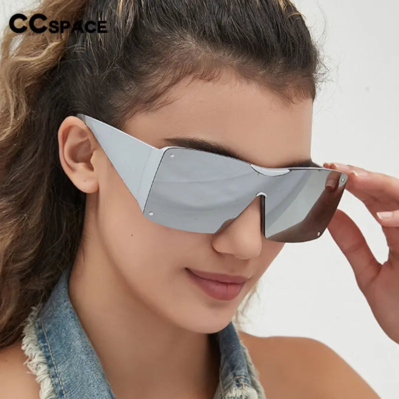 56426 Oversized Goggle Sunglasses Men Women Fashion Square Sun Glasses Brand Design One-Piece Lens Shades Uv400