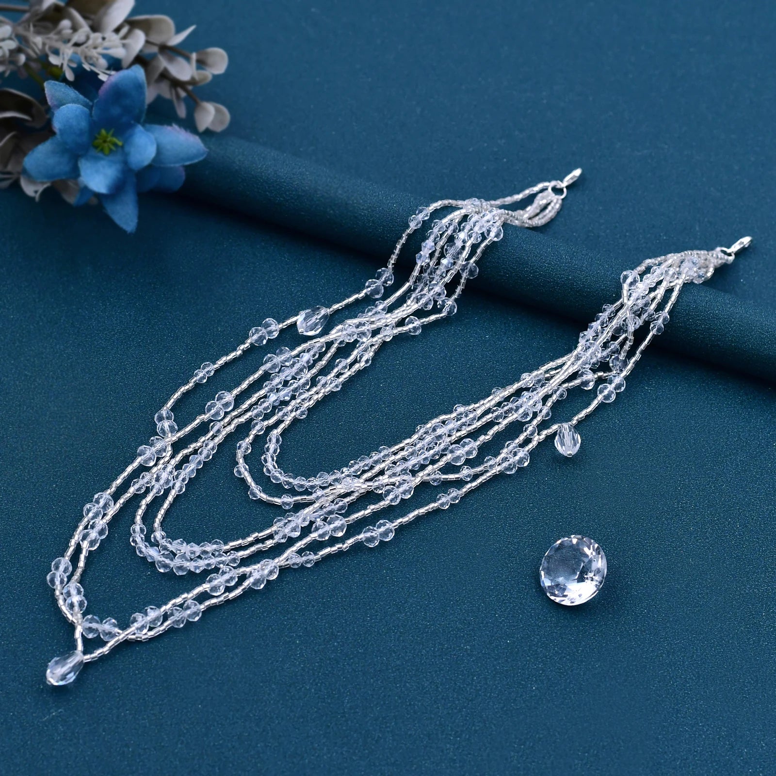 Jewelry Bride Wedding Accessories Crystal Tassel Pendant Necklace Women's Bolero Shawl Dress Shoulder Decoration SG04