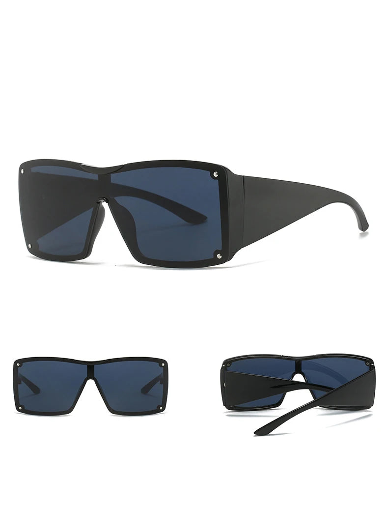 56426 Oversized Goggle Sunglasses Men Women Fashion Square Sun Glasses Brand Design One-Piece Lens Shades Uv400