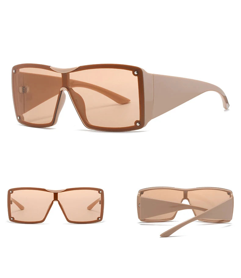 56426 Oversized Goggle Sunglasses Men Women Fashion Square Sun Glasses Brand Design One-Piece Lens Shades Uv400