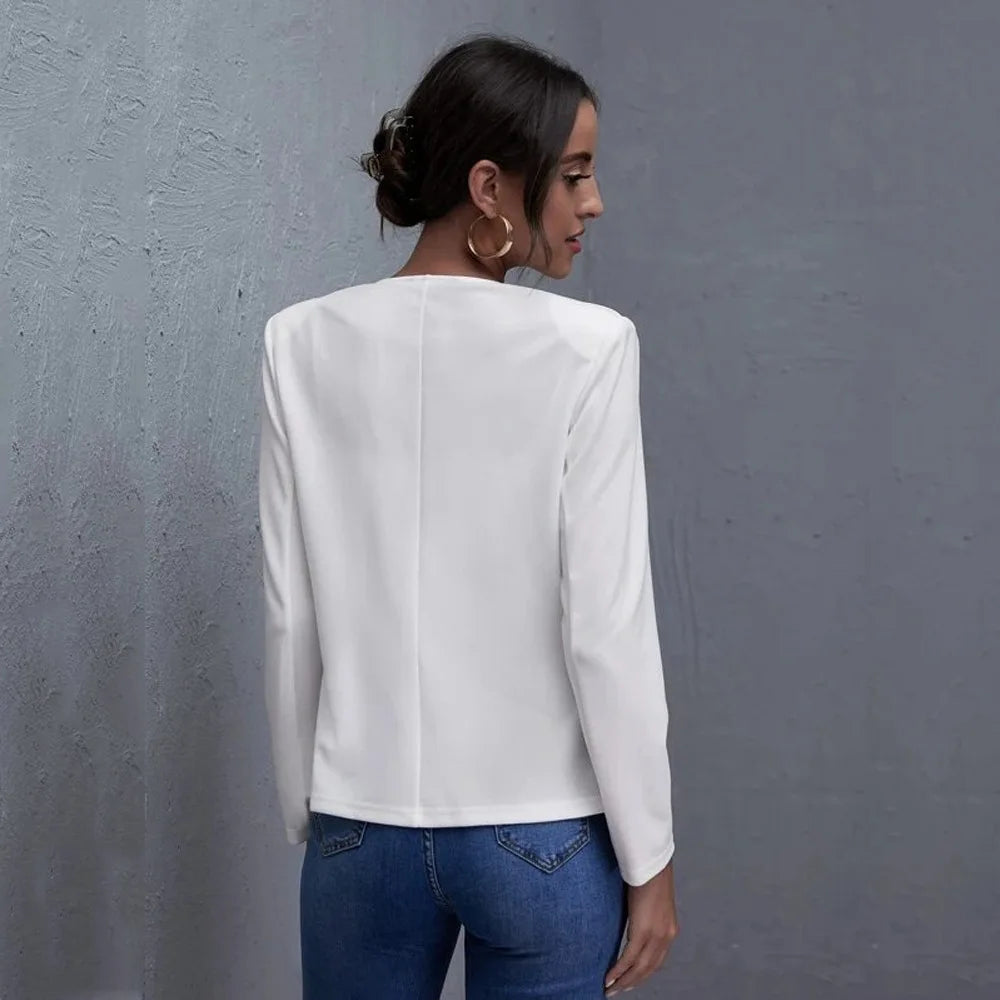 Women Coat Spring Autumn Female Fashion Small suit pure color long sleeve Womens Jackets and Coats Femme Clothes y2k clothes