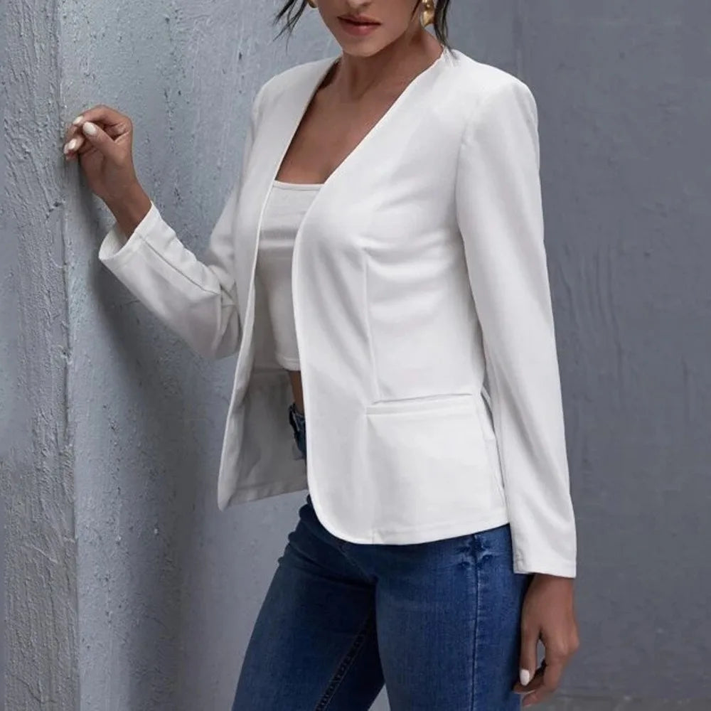 Women Coat Spring Autumn Female Fashion Small suit pure color long sleeve Womens Jackets and Coats Femme Clothes y2k clothes