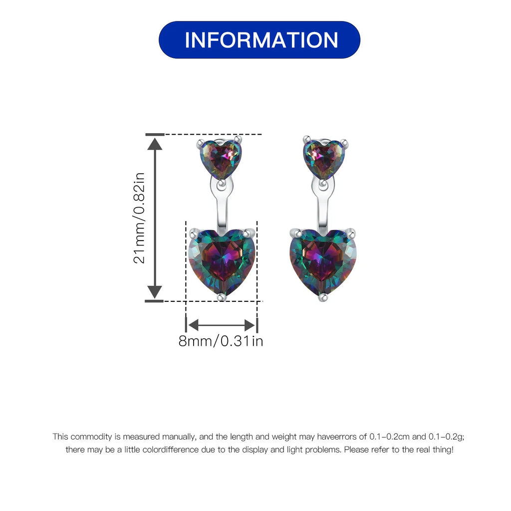 2025 HOT 925 Sterling Silver Stud Earrings S925 Heart Shaped Zircon Simple Fine Wedding Jewelry Christmas Thanksgiving Gifts