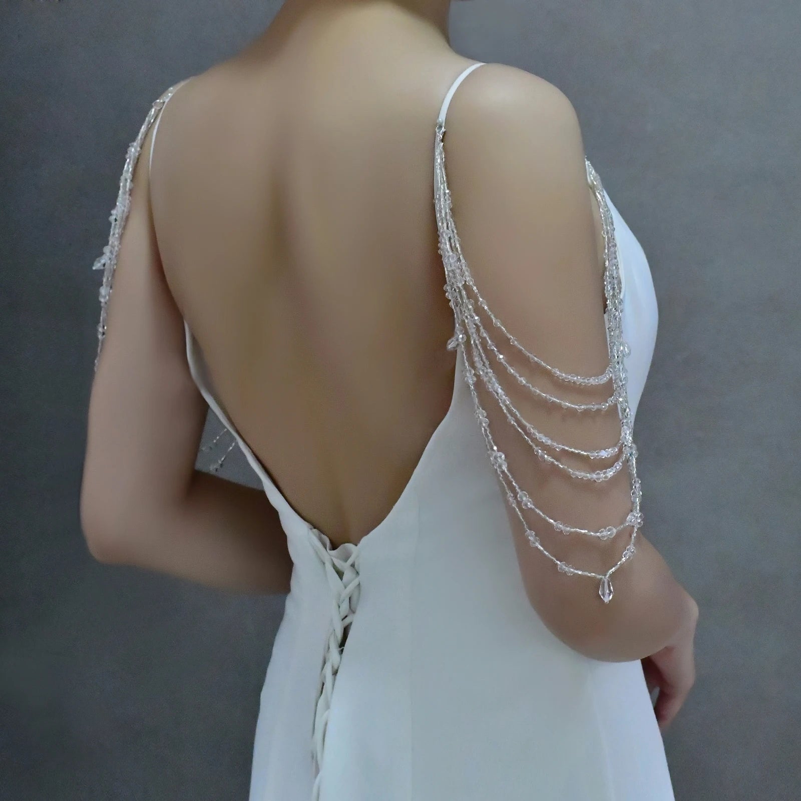 Jewelry Bride Wedding Accessories Crystal Tassel Pendant Necklace Women's Bolero Shawl Dress Shoulder Decoration SG04