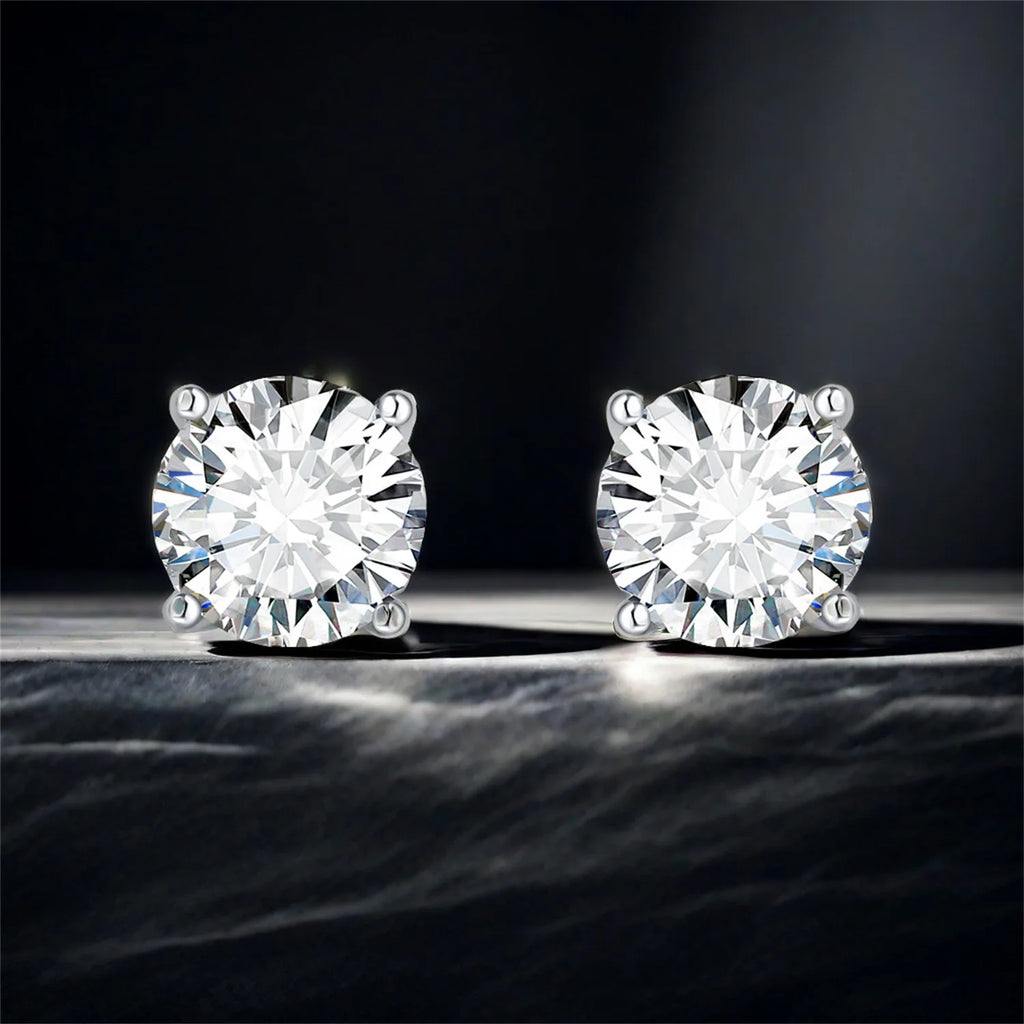 2025 HOT 925 Sterling Silver Stud Earrings S925 Heart Shaped Zircon Simple Fine Wedding Jewelry Christmas Thanksgiving Gifts