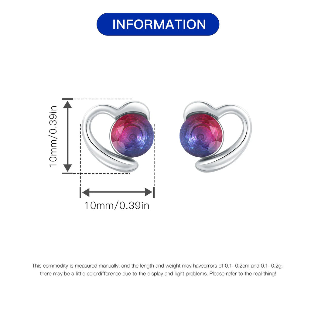 2025 HOT 925 Sterling Silver Stud Earrings S925 Heart Shaped Zircon Simple Fine Wedding Jewelry Christmas Thanksgiving Gifts