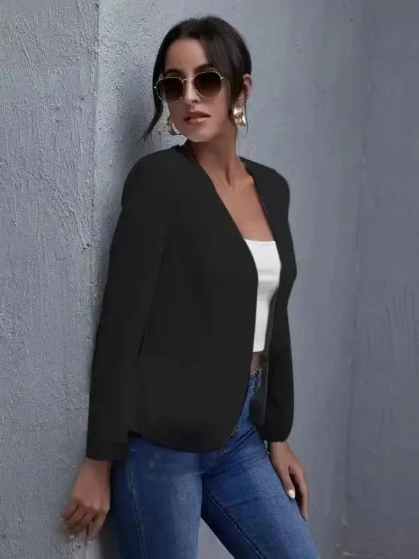 Women Coat Spring Autumn Female Fashion Small suit pure color long sleeve Womens Jackets and Coats Femme Clothes y2k clothes