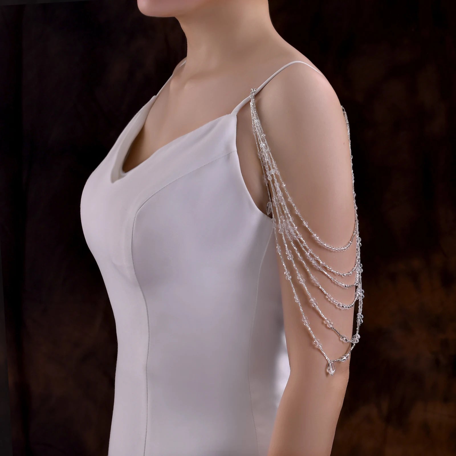 Jewelry Bride Wedding Accessories Crystal Tassel Pendant Necklace Women's Bolero Shawl Dress Shoulder Decoration SG04