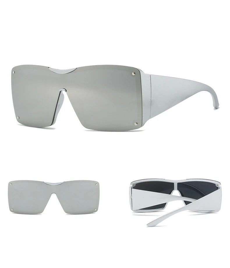 56426 Oversized Goggle Sunglasses Men Women Fashion Square Sun Glasses Brand Design One-Piece Lens Shades Uv400