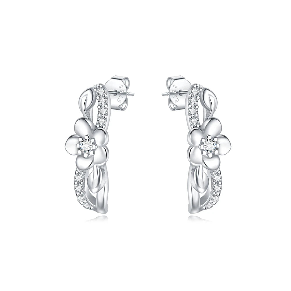 2025 HOT 925 Sterling Silver Stud Earrings S925 Heart Shaped Zircon Simple Fine Wedding Jewelry Christmas Thanksgiving Gifts