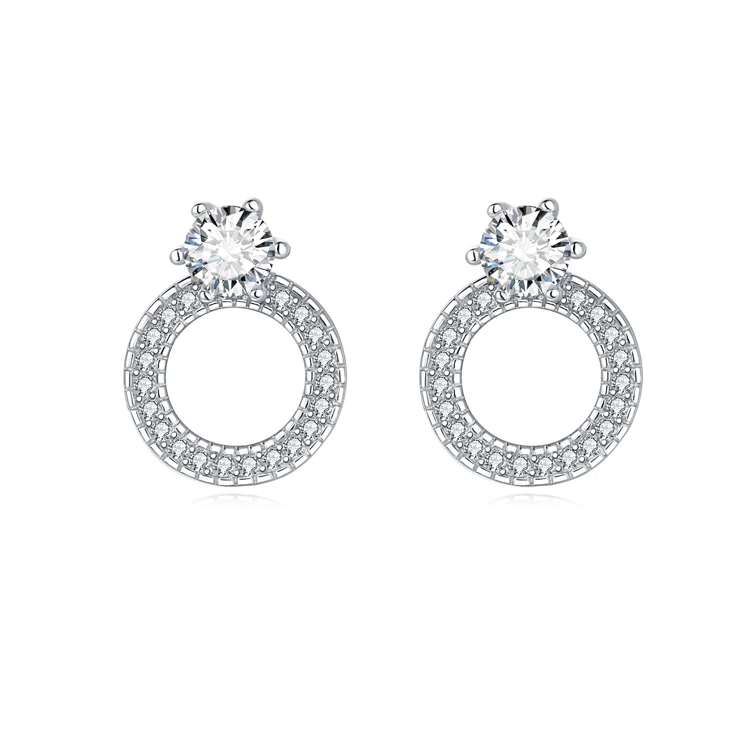 2025 HOT 925 Sterling Silver Stud Earrings S925 Heart Shaped Zircon Simple Fine Wedding Jewelry Christmas Thanksgiving Gifts