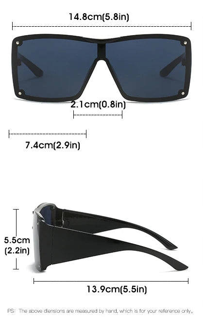 56426 Oversized Goggle Sunglasses Men Women Fashion Square Sun Glasses Brand Design One-Piece Lens Shades Uv400