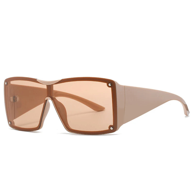 56426 Oversized Goggle Sunglasses Men Women Fashion Square Sun Glasses Brand Design One-Piece Lens Shades Uv400