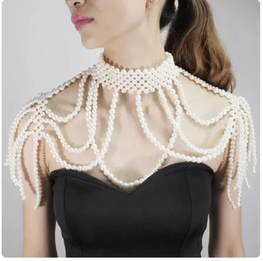 Sexy Accessories Women Bikini Pearl Chest chain Body Chain Jewelry Totally Hand-made Bra Fringed For Beach Nightclub Waist Chain