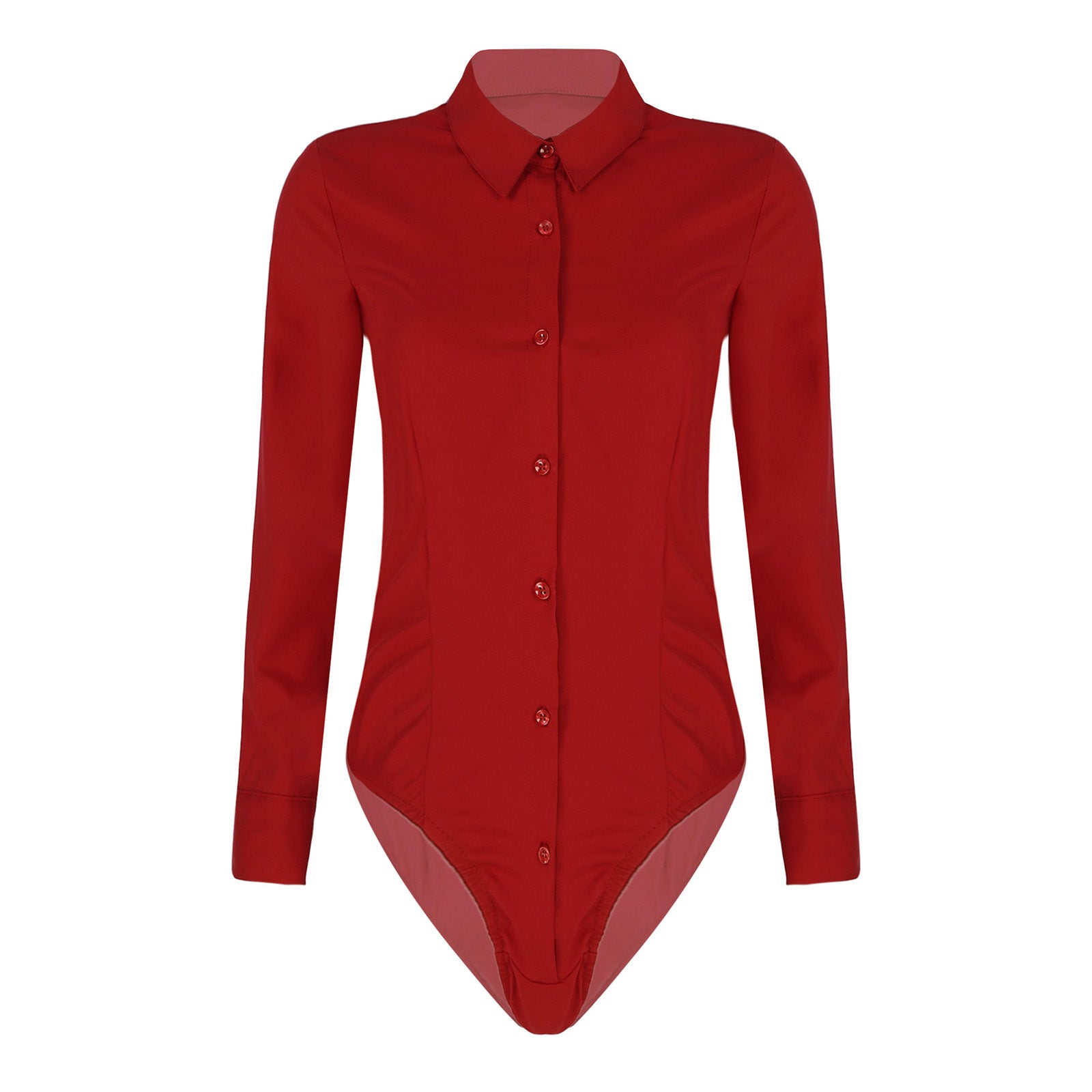 Women's Body Shirt Office Lady Work Uniforms White Blouses Slim Clothes Long Sleeve OL Shirt Leotard Easy Care Work Tights Shirt