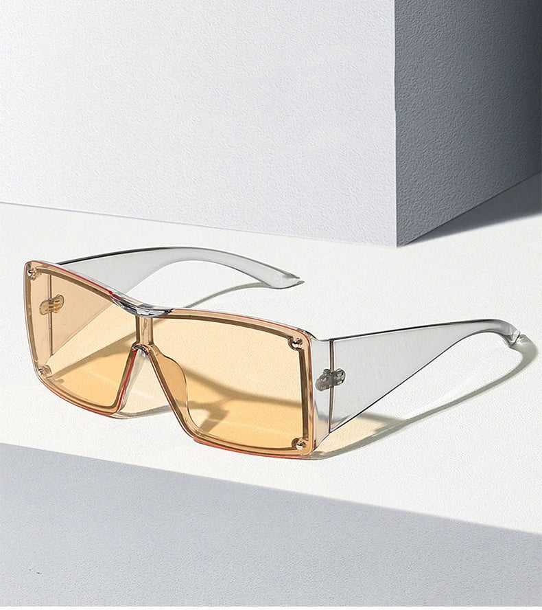 56426 Oversized Goggle Sunglasses Men Women Fashion Square Sun Glasses Brand Design One-Piece Lens Shades Uv400