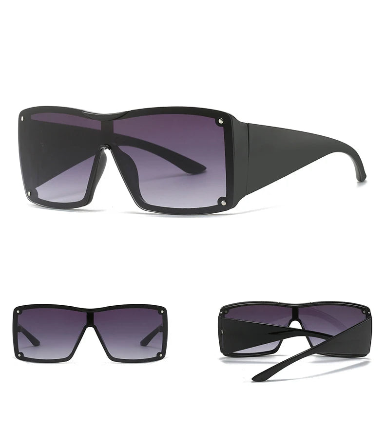 56426 Oversized Goggle Sunglasses Men Women Fashion Square Sun Glasses Brand Design One-Piece Lens Shades Uv400