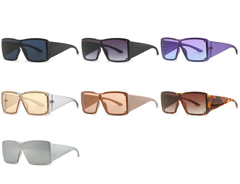 56426 Oversized Goggle Sunglasses Men Women Fashion Square Sun Glasses Brand Design One-Piece Lens Shades Uv400