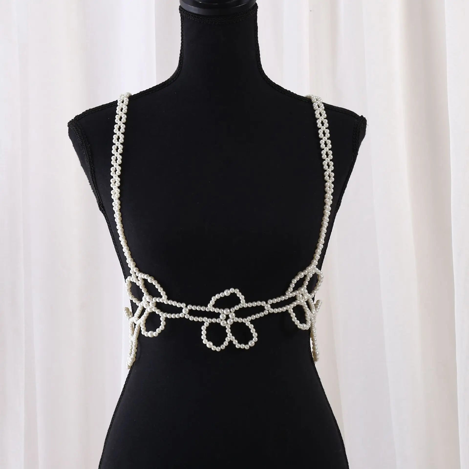 Sexy Accessories Women Bikini Pearl Chest chain Body Chain Jewelry Totally Hand-made Bra Fringed For Beach Nightclub Waist Chain