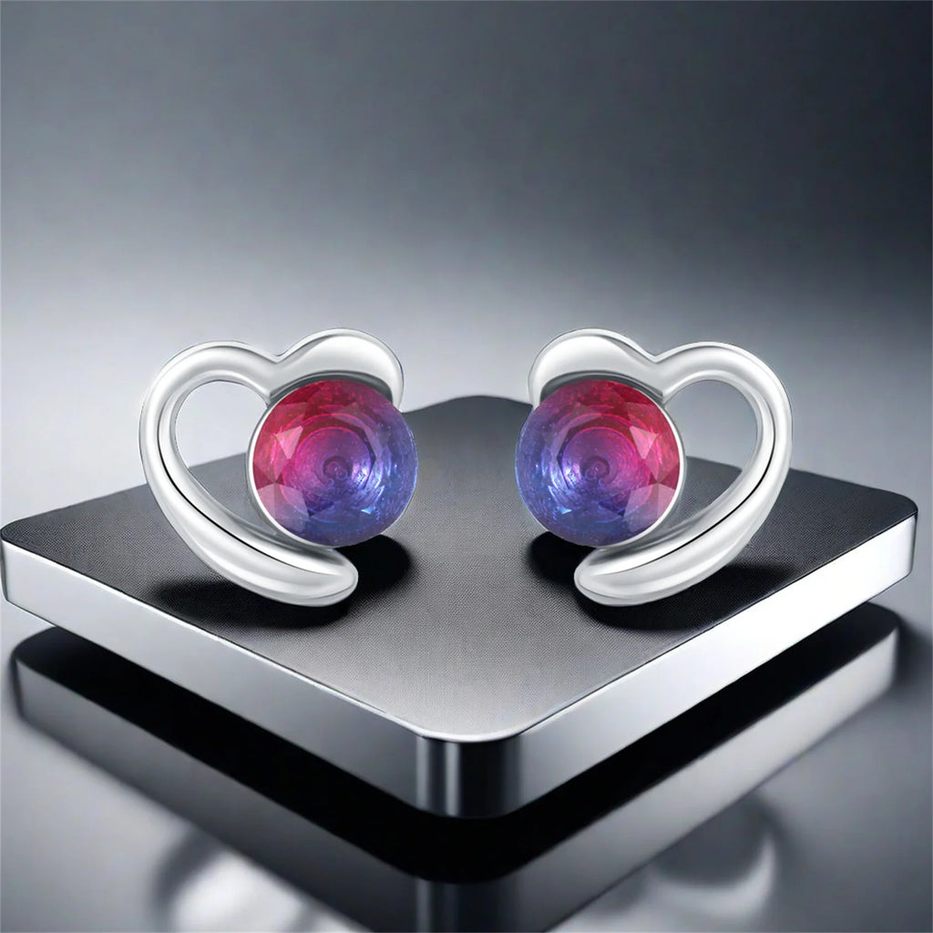 2025 HOT 925 Sterling Silver Stud Earrings S925 Heart Shaped Zircon Simple Fine Wedding Jewelry Christmas Thanksgiving Gifts