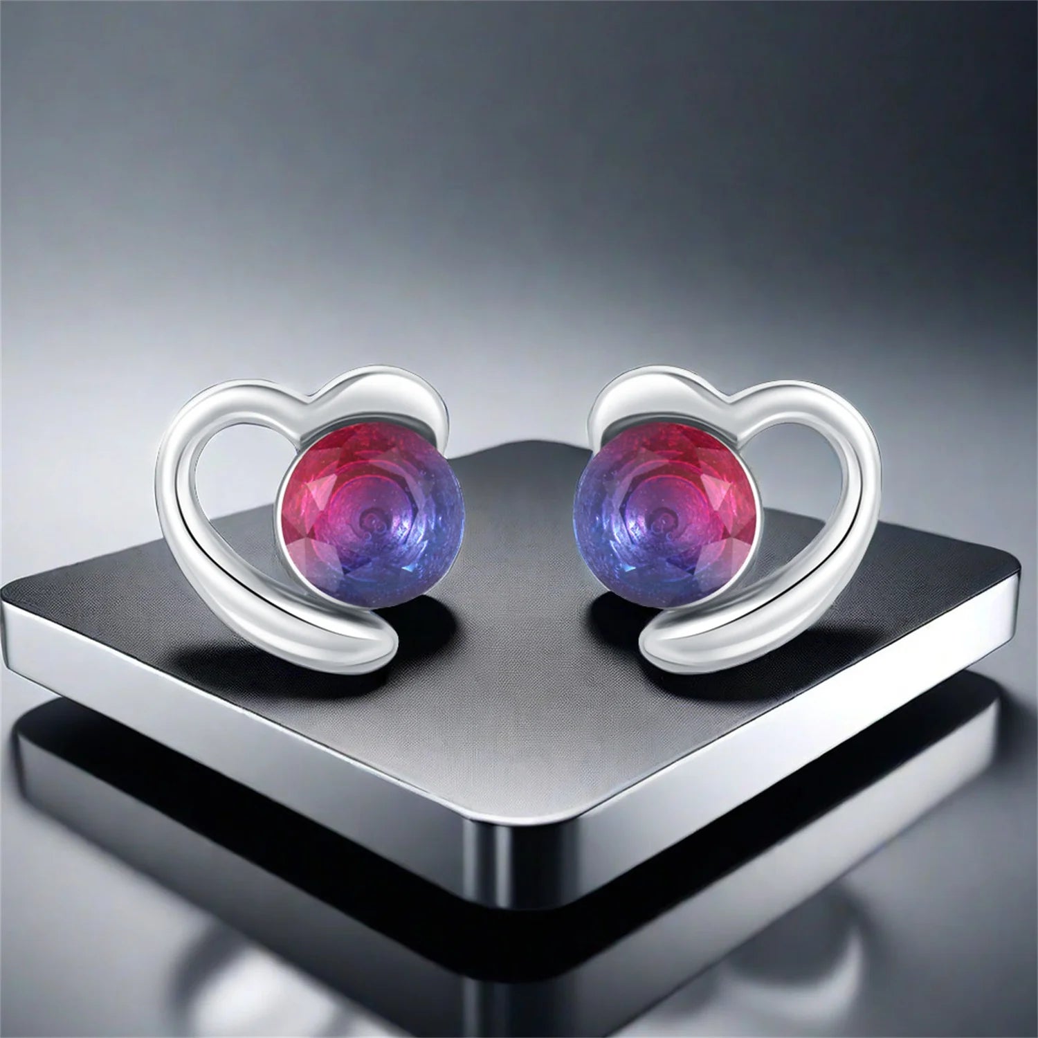 2025 HOT 925 Sterling Silver Stud Earrings S925 Heart Shaped Zircon Simple Fine Wedding Jewelry Christmas Thanksgiving Gifts