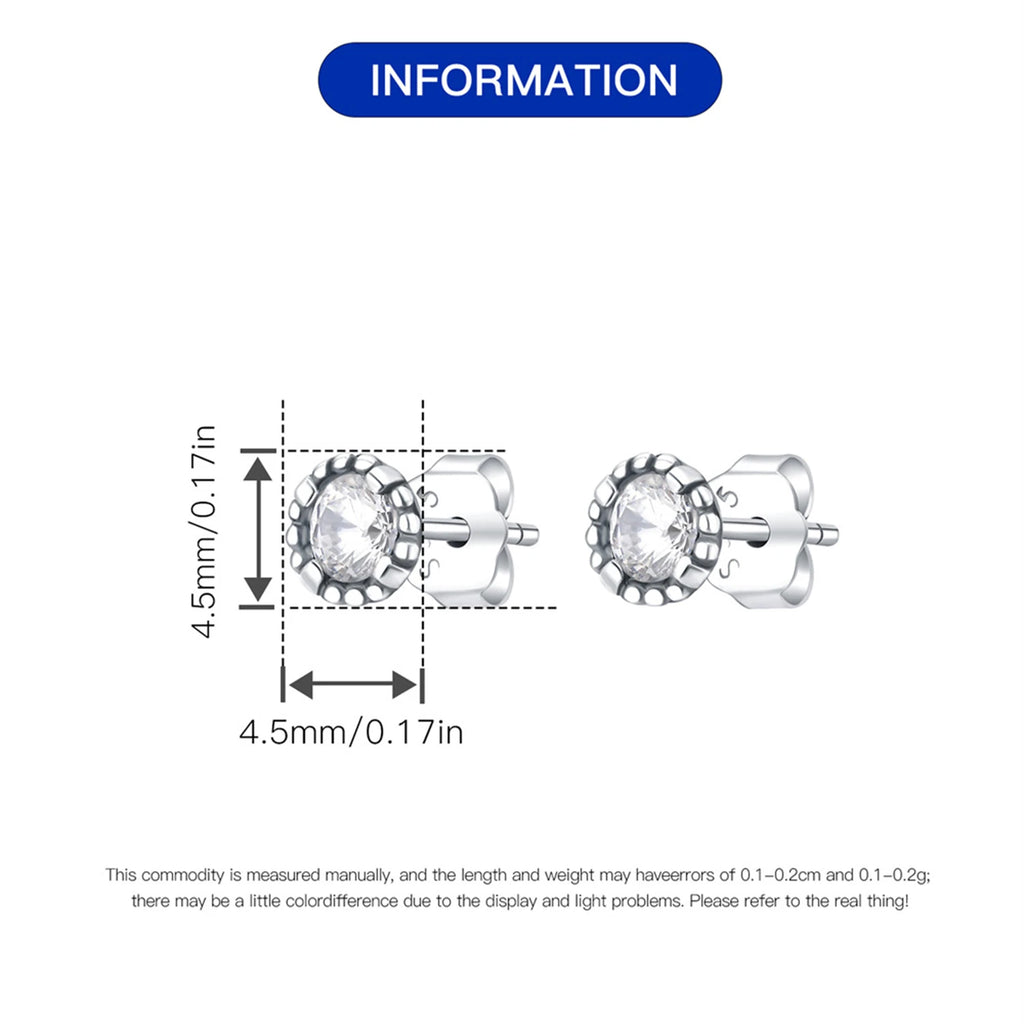 2025 HOT 925 Sterling Silver Stud Earrings S925 Heart Shaped Zircon Simple Fine Wedding Jewelry Christmas Thanksgiving Gifts