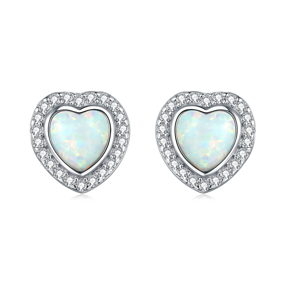 2025 HOT 925 Sterling Silver Stud Earrings S925 Heart Shaped Zircon Simple Fine Wedding Jewelry Christmas Thanksgiving Gifts