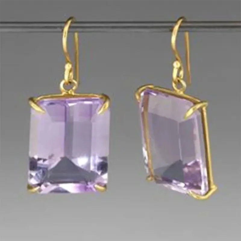 Fashion Natural Amethyst Women's Earrings Perfect For Everyday Wear Or Gift Giving, Suitable For All Occasions