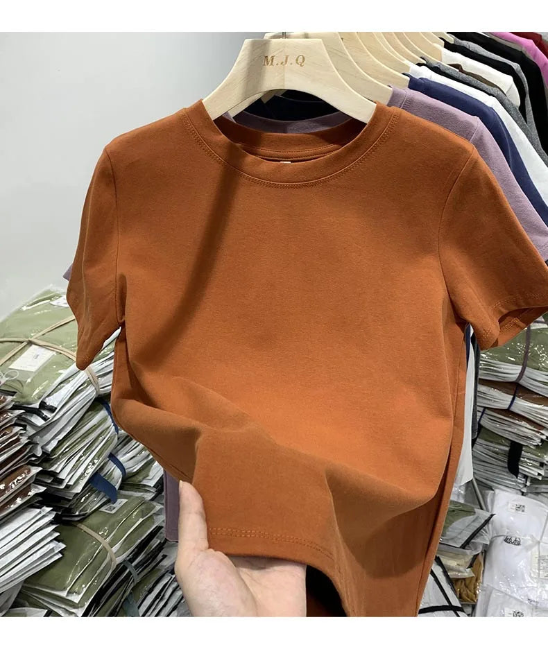 Women T Shirt Girls T-Shirt Woman Clothes Tops Cotton Tshirt Female Short Sleeve Spring Tee Sexy Y2k Top White