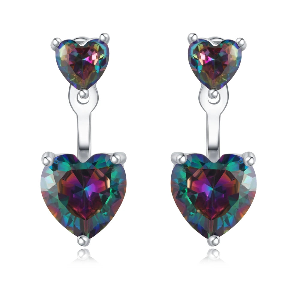 2025 HOT 925 Sterling Silver Stud Earrings S925 Heart Shaped Zircon Simple Fine Wedding Jewelry Christmas Thanksgiving Gifts